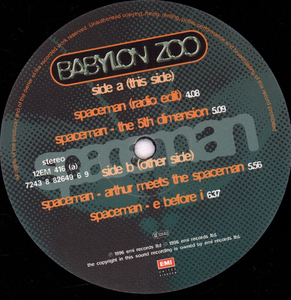 Babylon Zoo - Spaceman - 12 Inch