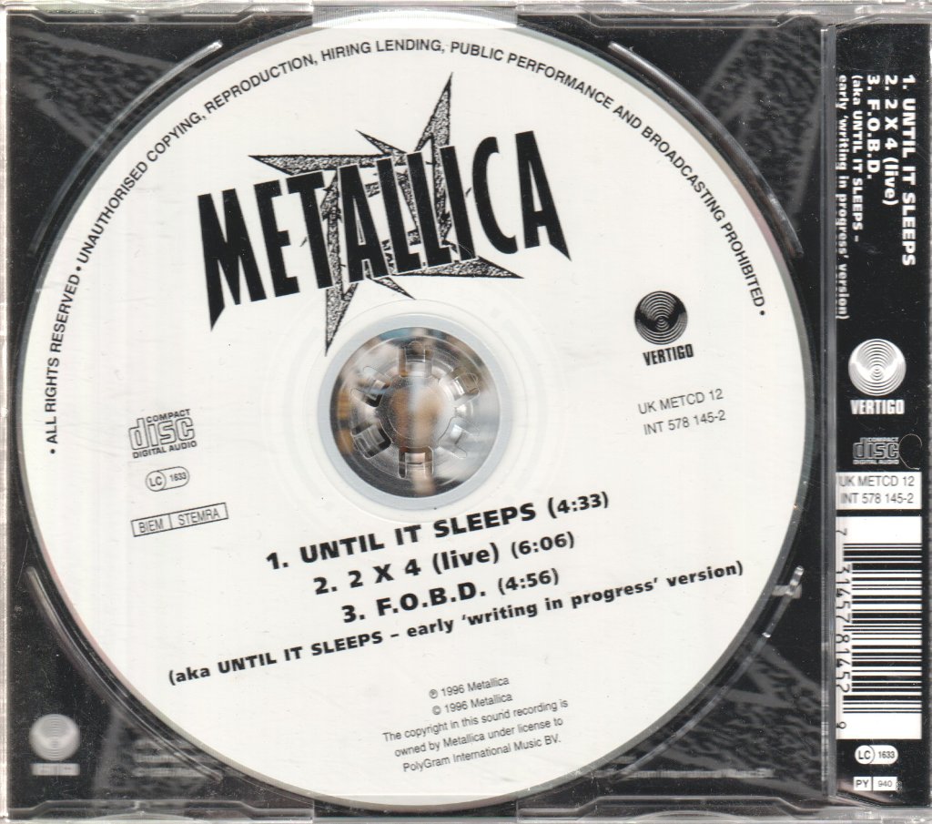 Metallica - Until It Sleeps - Cd