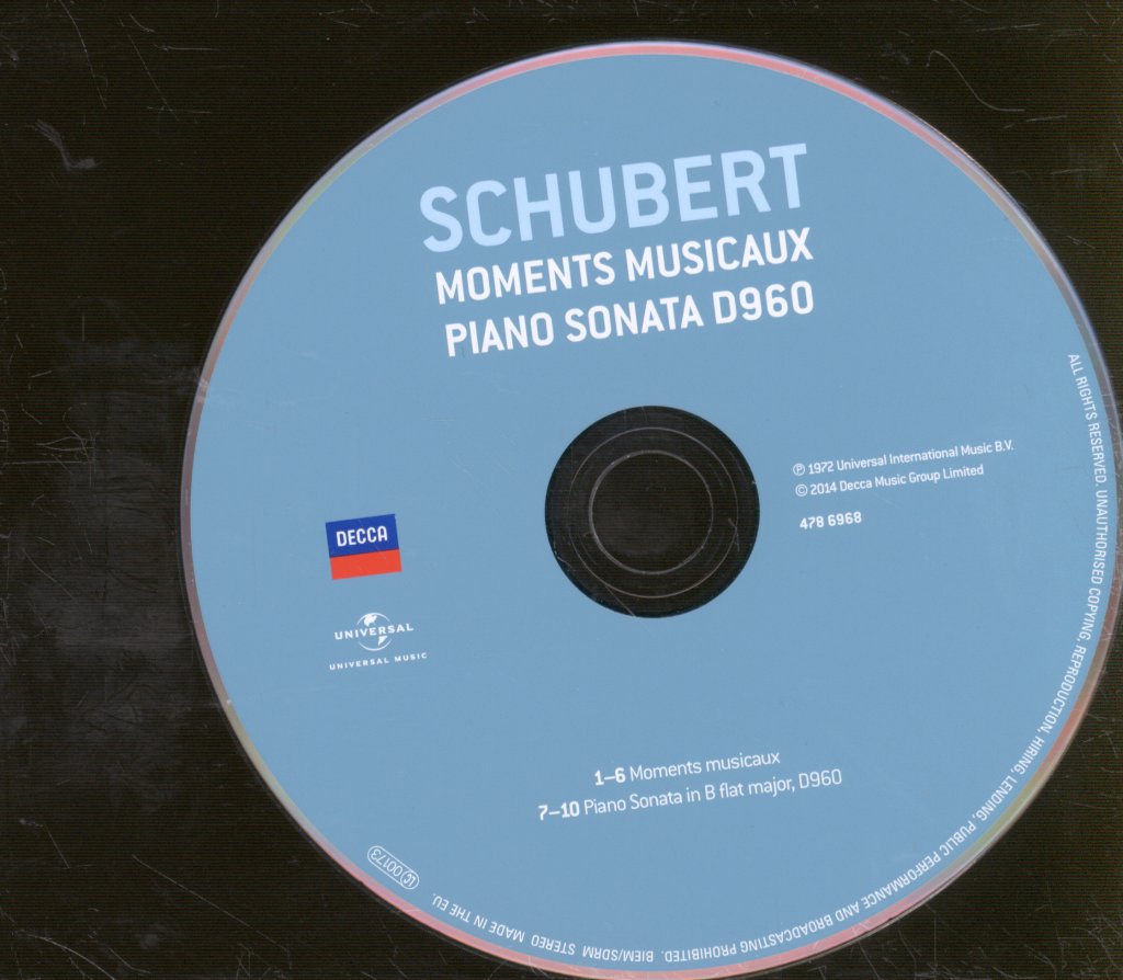 Alfred Brendel - Schubert - Moments Musicaux / Piano Sonata In B Flat D. 960 - Cd
