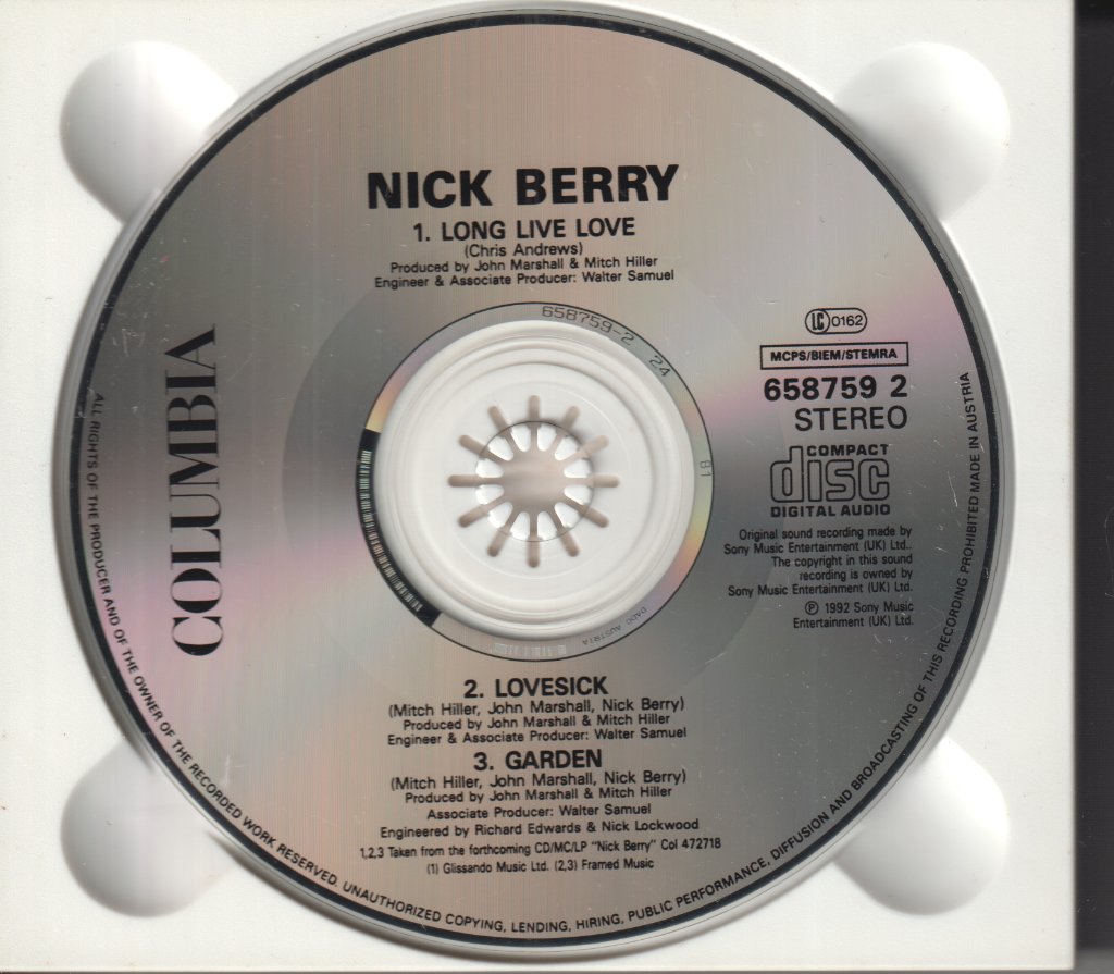 Nick Berry - Long Live Love - Cd