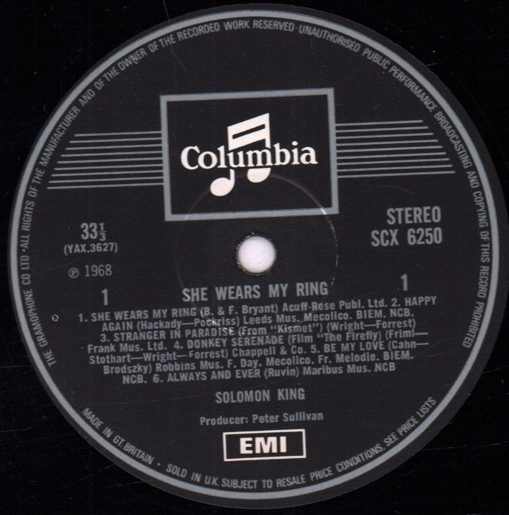 Solomon King - She Wears My Ring - Lp