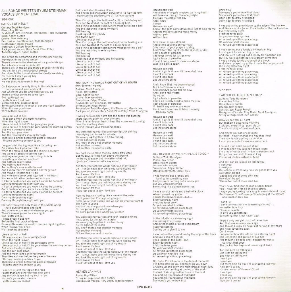 Meat Loaf - Bat Out Of Hell - Lp