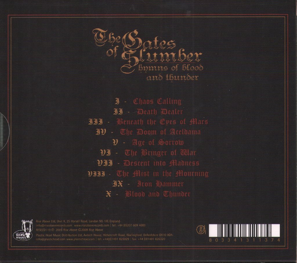 Gates Of Slumber - Hymns Of Blood And Thunder - Cd