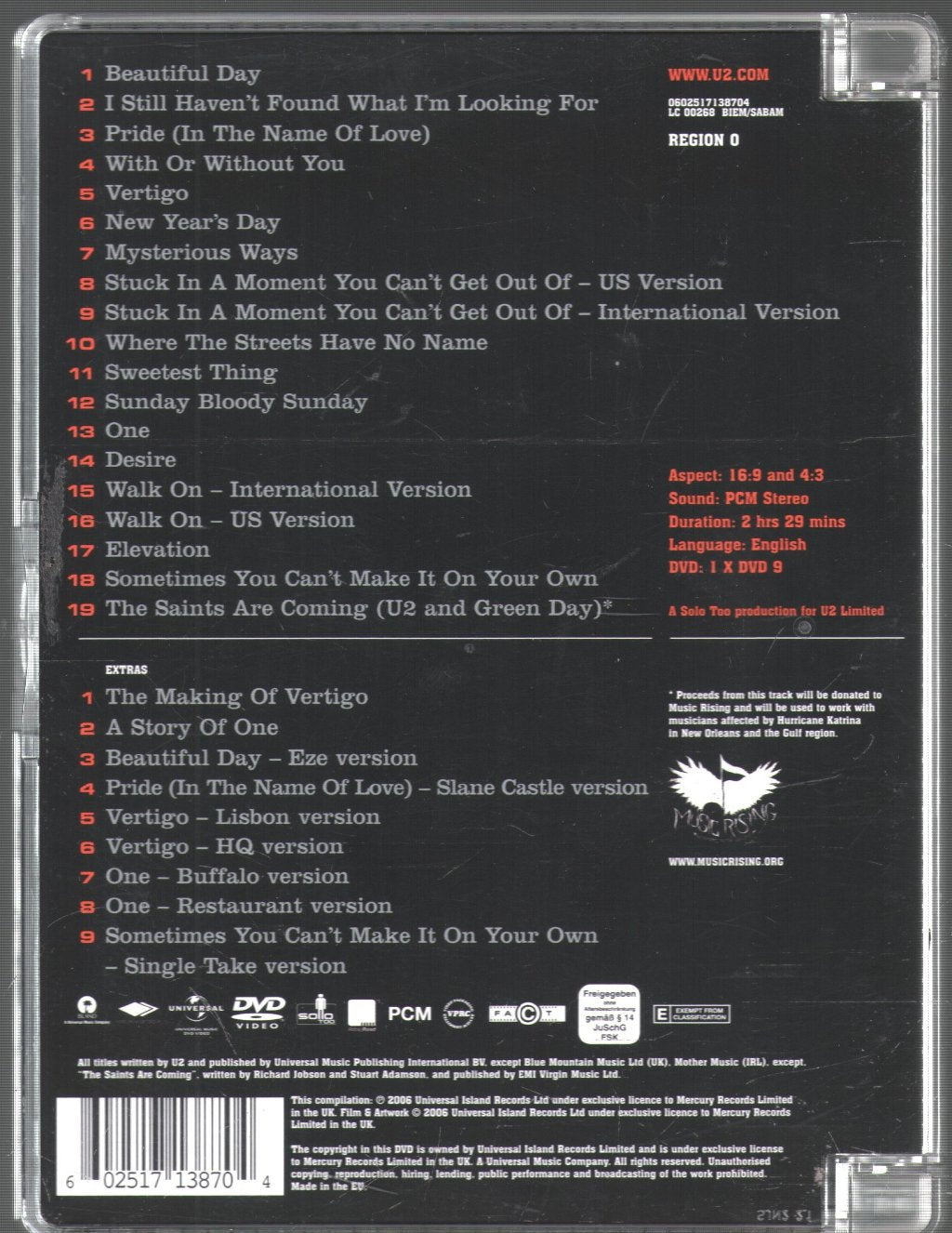 U2 - U218 Videos - Dvd