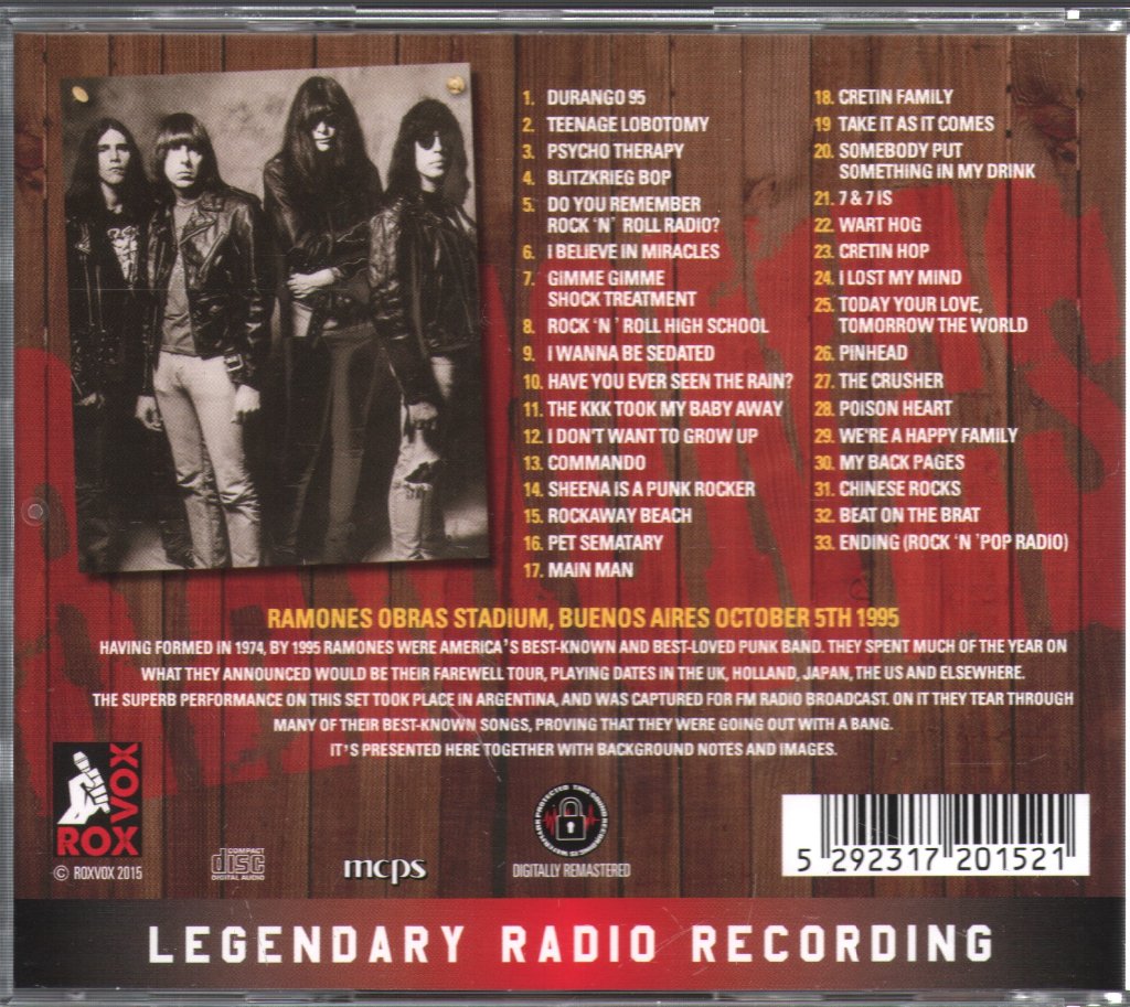 Ramones - Do You Remember Rock 'N' Roll Radio? Live '95 - Cd