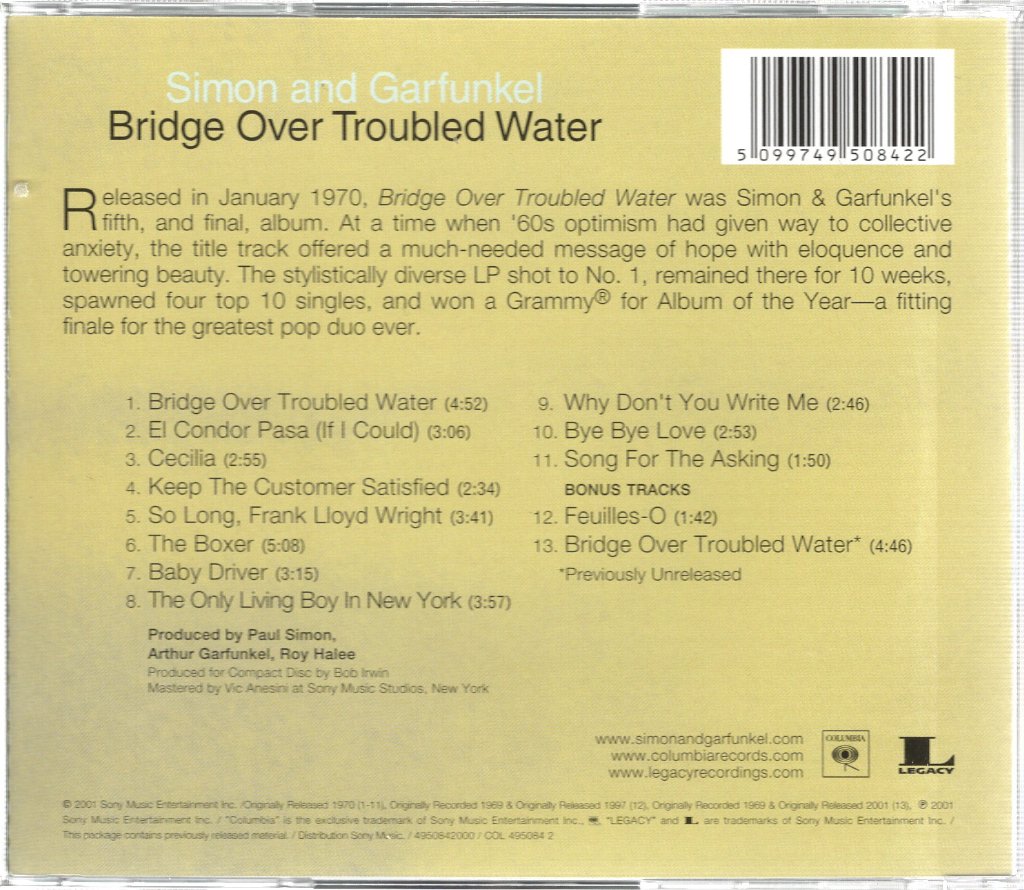 Simon And Garfunkel - Bridge Over Troubled Water - Cd
