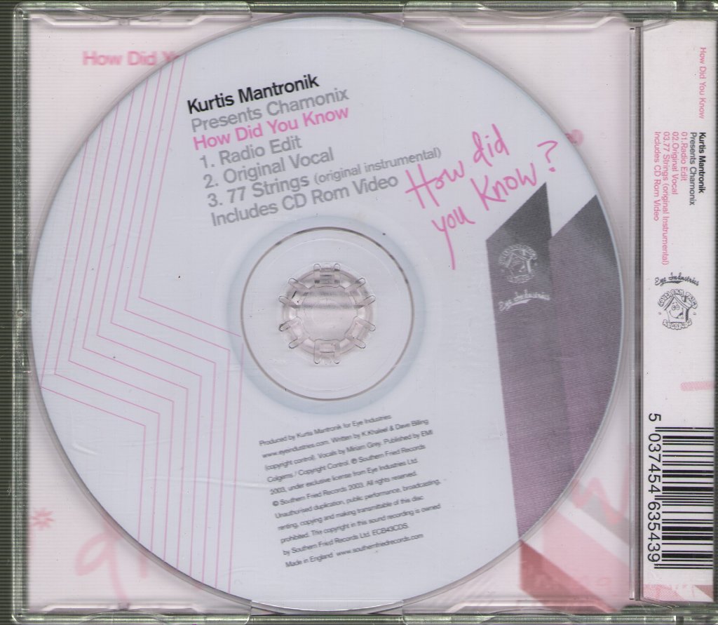 Kurtis Mantronik Presents Chamonix - How Did You Know - Cd