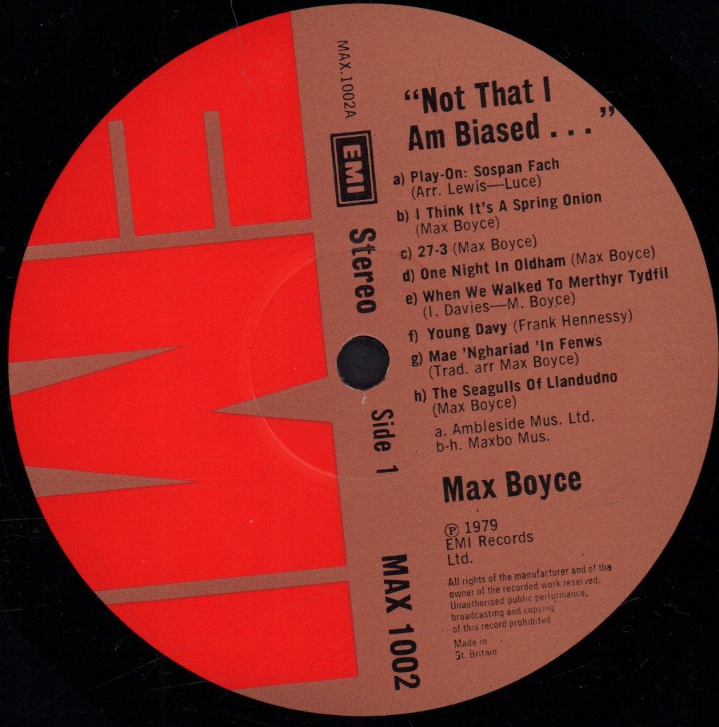 Max Boyce - Not That I Am Biased - Lp