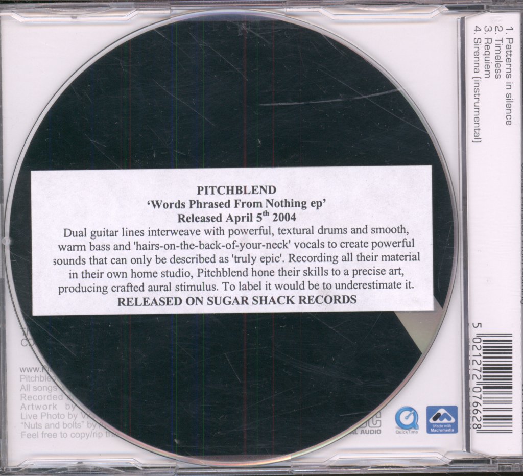 Pitchblend - Words Phrased From Nothing - Cd