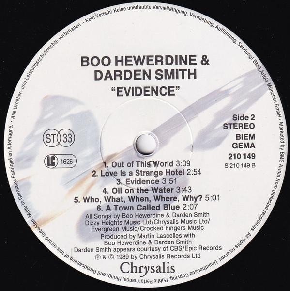 Boo Hewerdine And Darden Smith - Evidence - Lp
