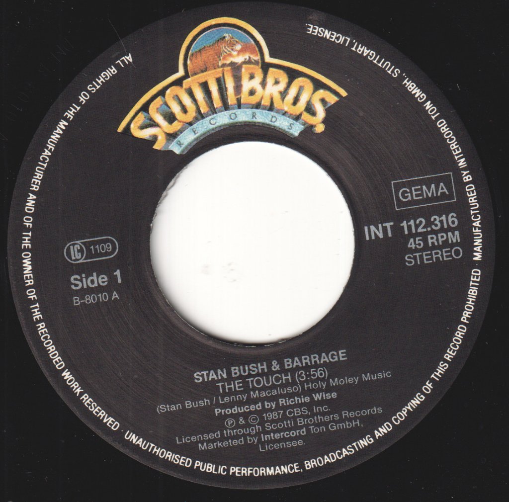Stan Bush And Barrage - Touch - 7 Inch