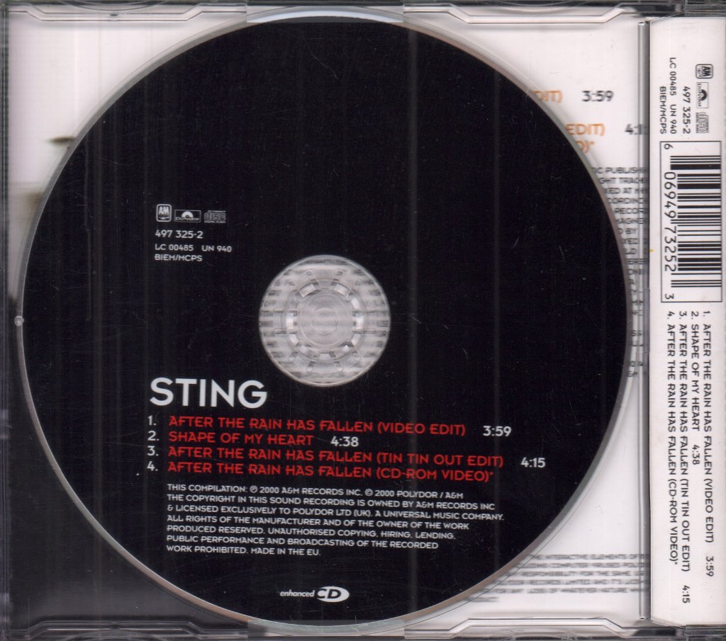 Sting - After The Rain Has Fallen - Cd