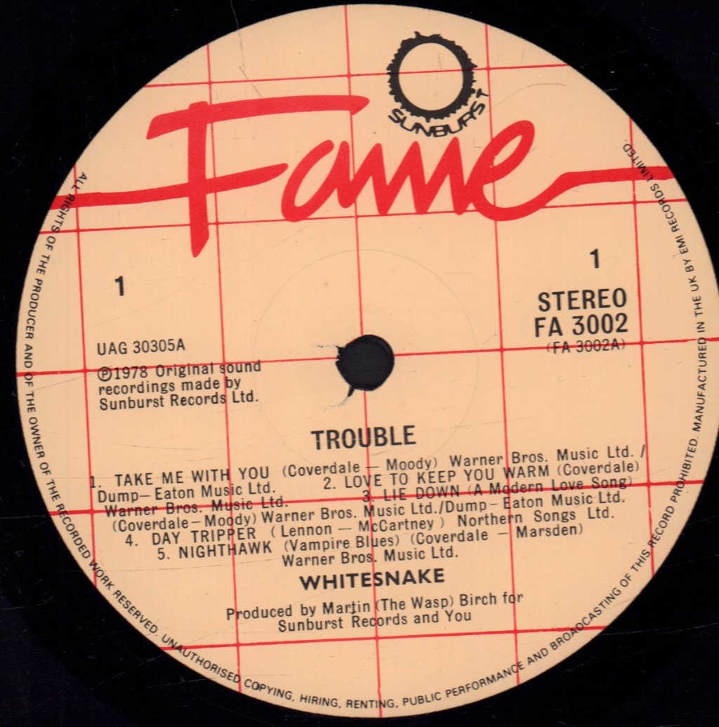 Whitesnake - Trouble - Lp