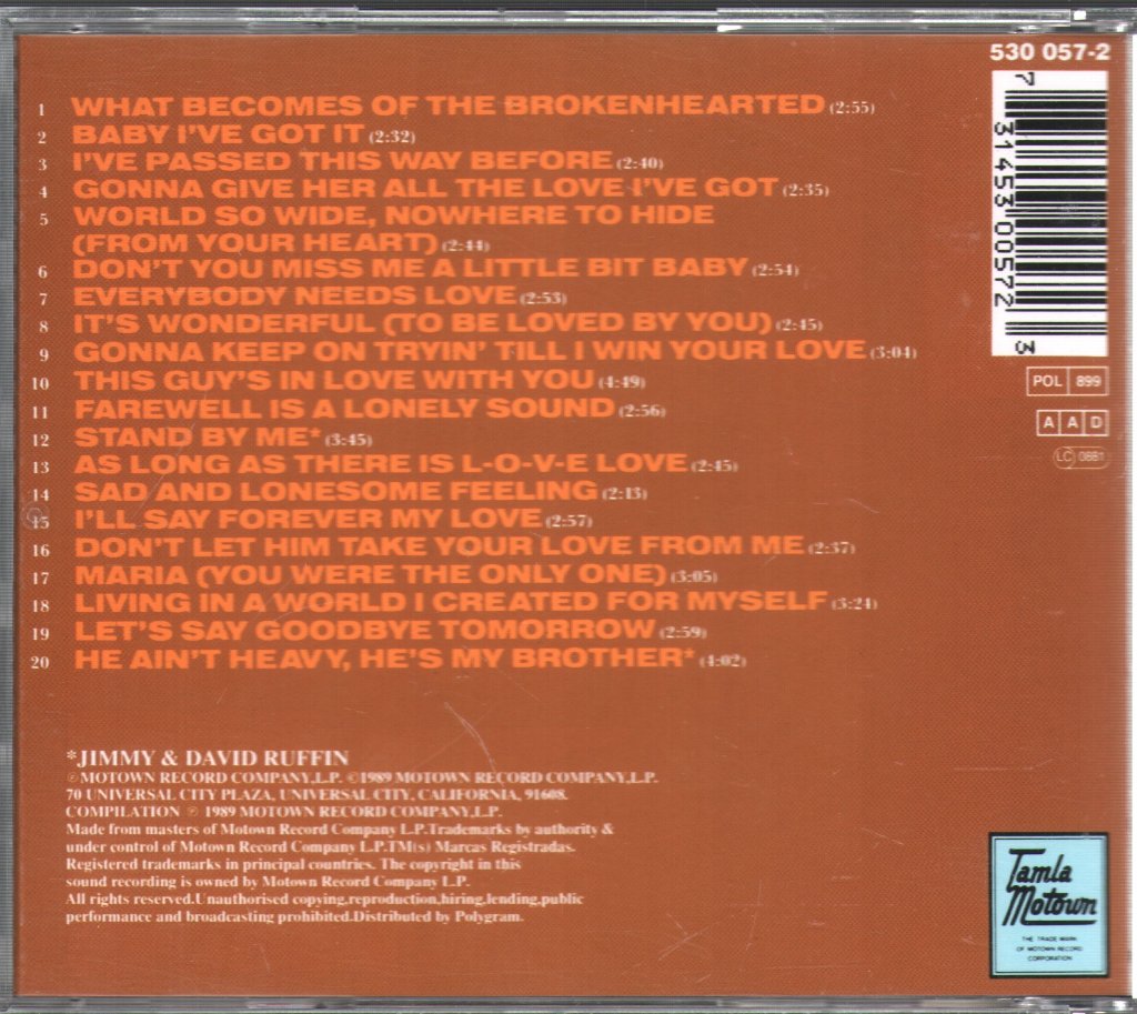 Jimmy Ruffin - Greatest Motown Hits - Cd