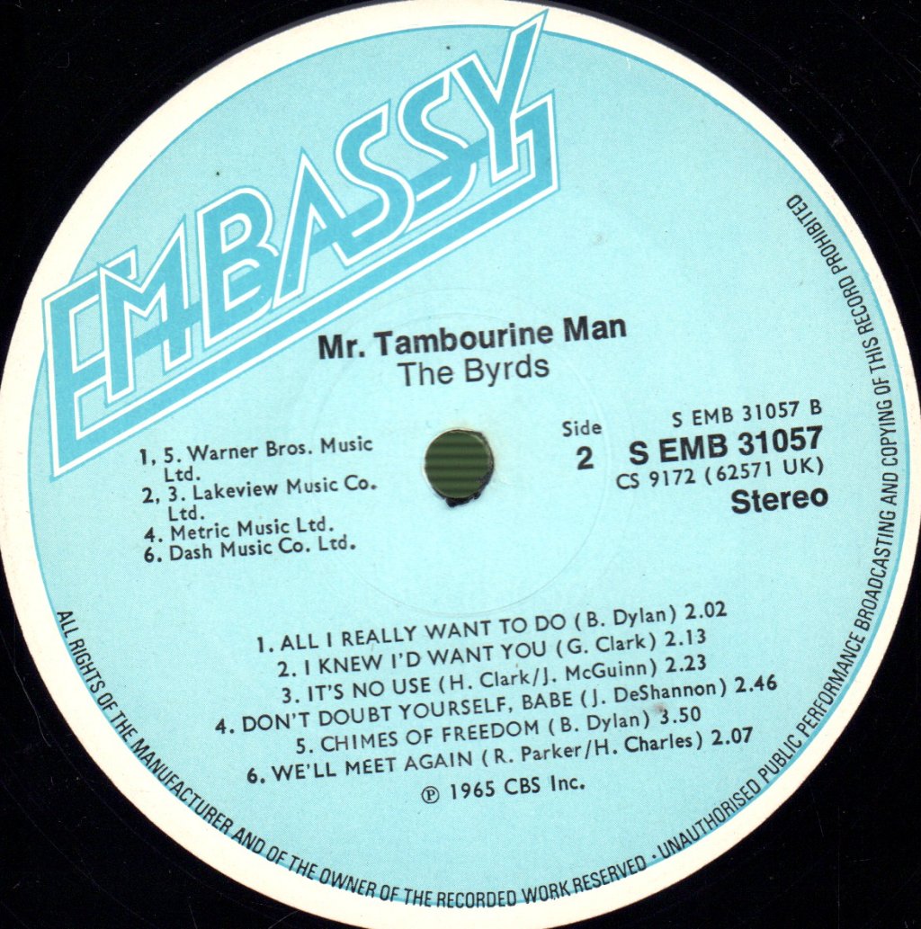 Byrds - Mr Tambourine Man - Lp