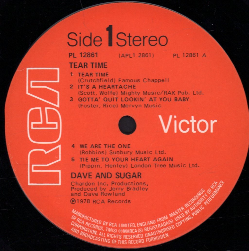 Dave And Sugar - Tear Time - Lp