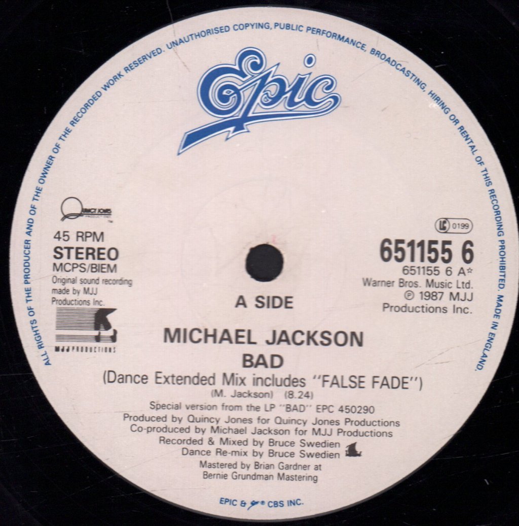Michael Jackson - Bad - 12 Inch