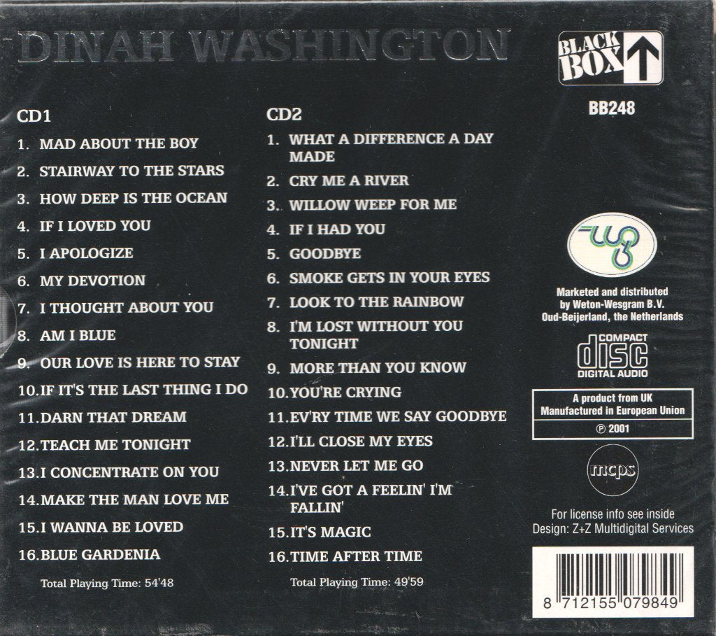 Dinah Washington - Mad About The Boy - Double Cd