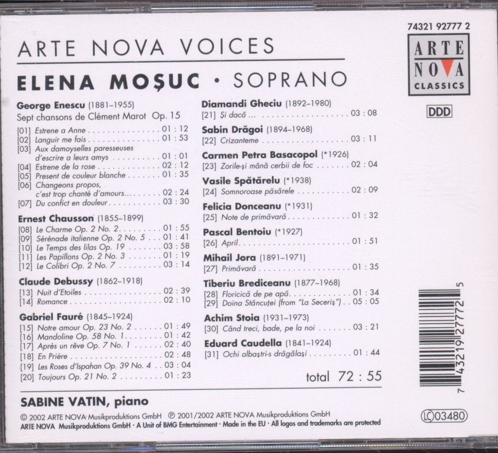 Elena Moșuc, Sabine Vatin - Notre Amour - Cd