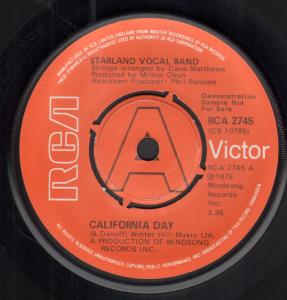 Starland Vocal Band - California Day - 7 Inch