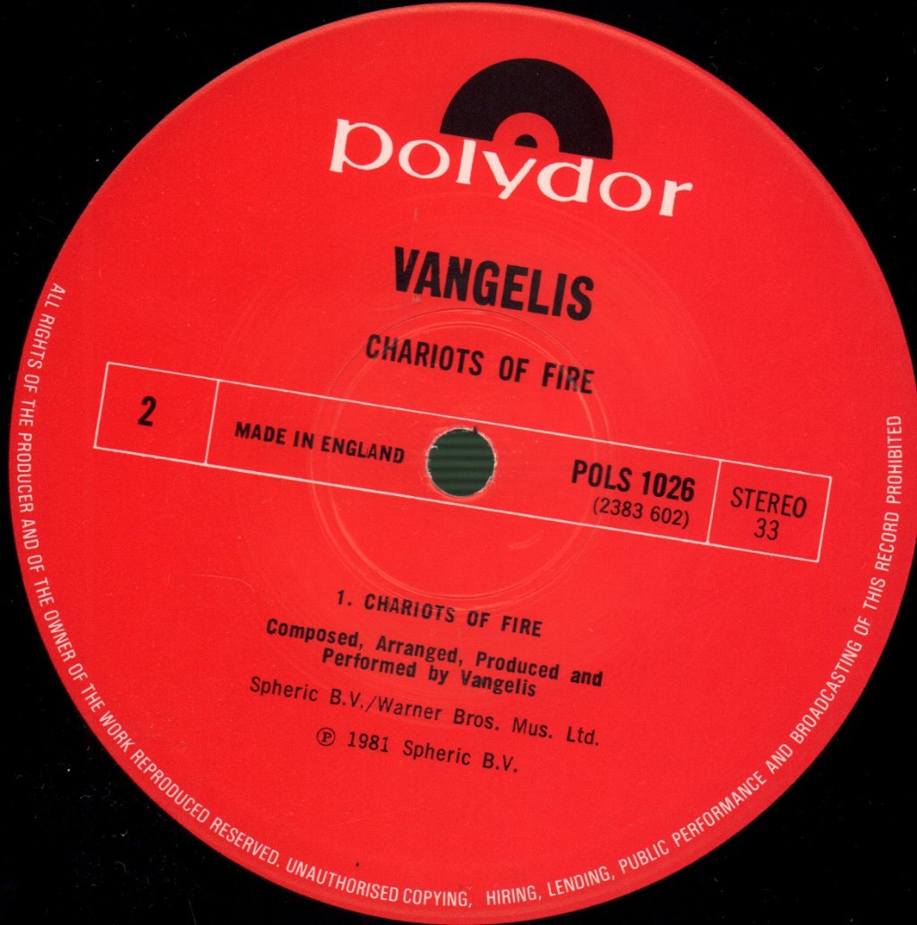 Vangelis - Chariots Of Fire - Lp