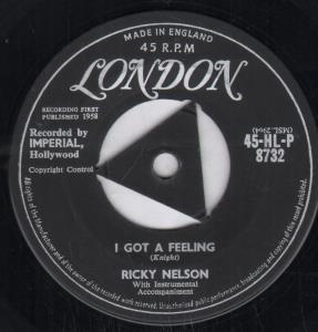 Ricky Nelson - I Got A Feeling - 7 Inch