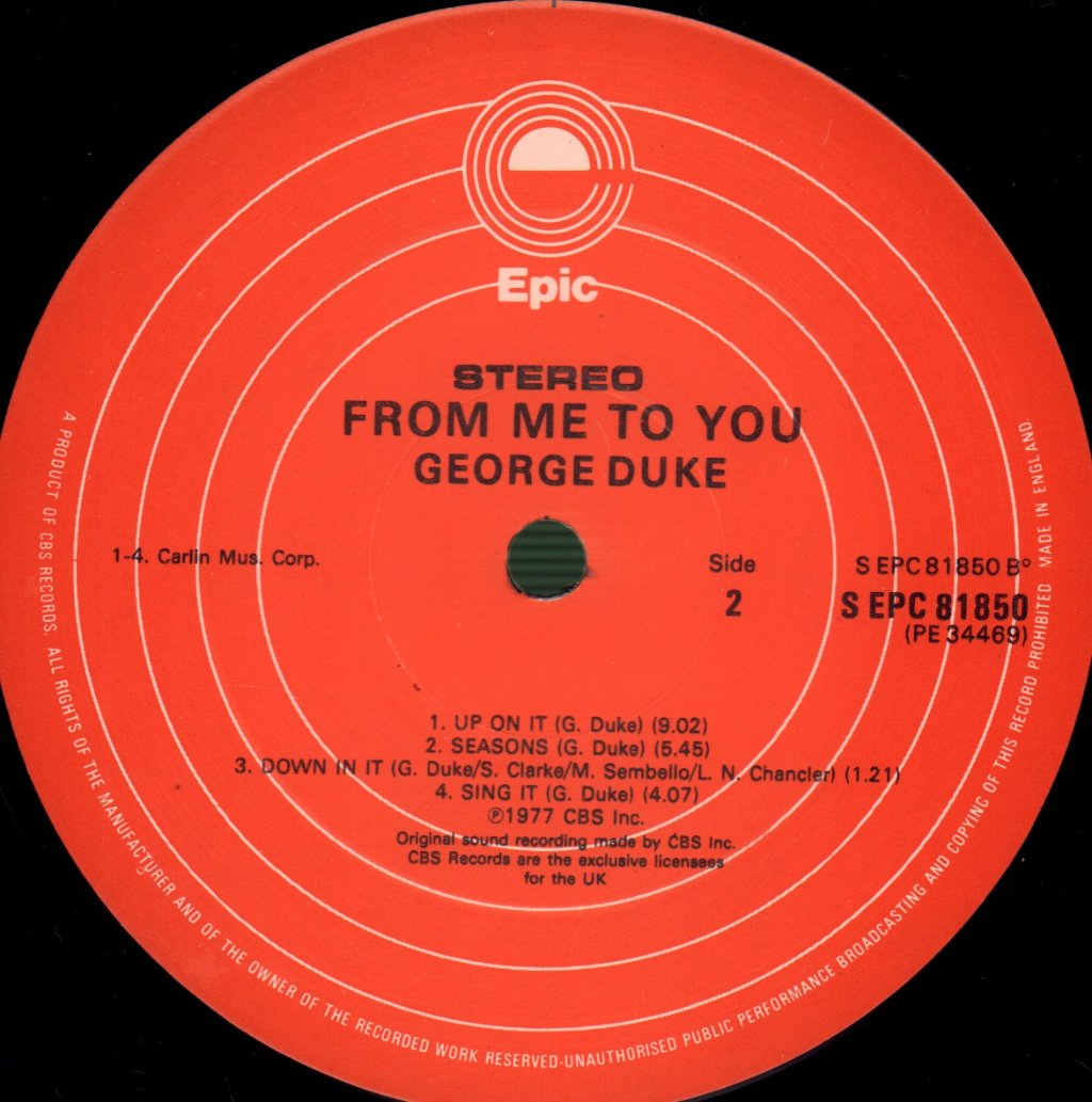 George Duke - From Me To You - Lp