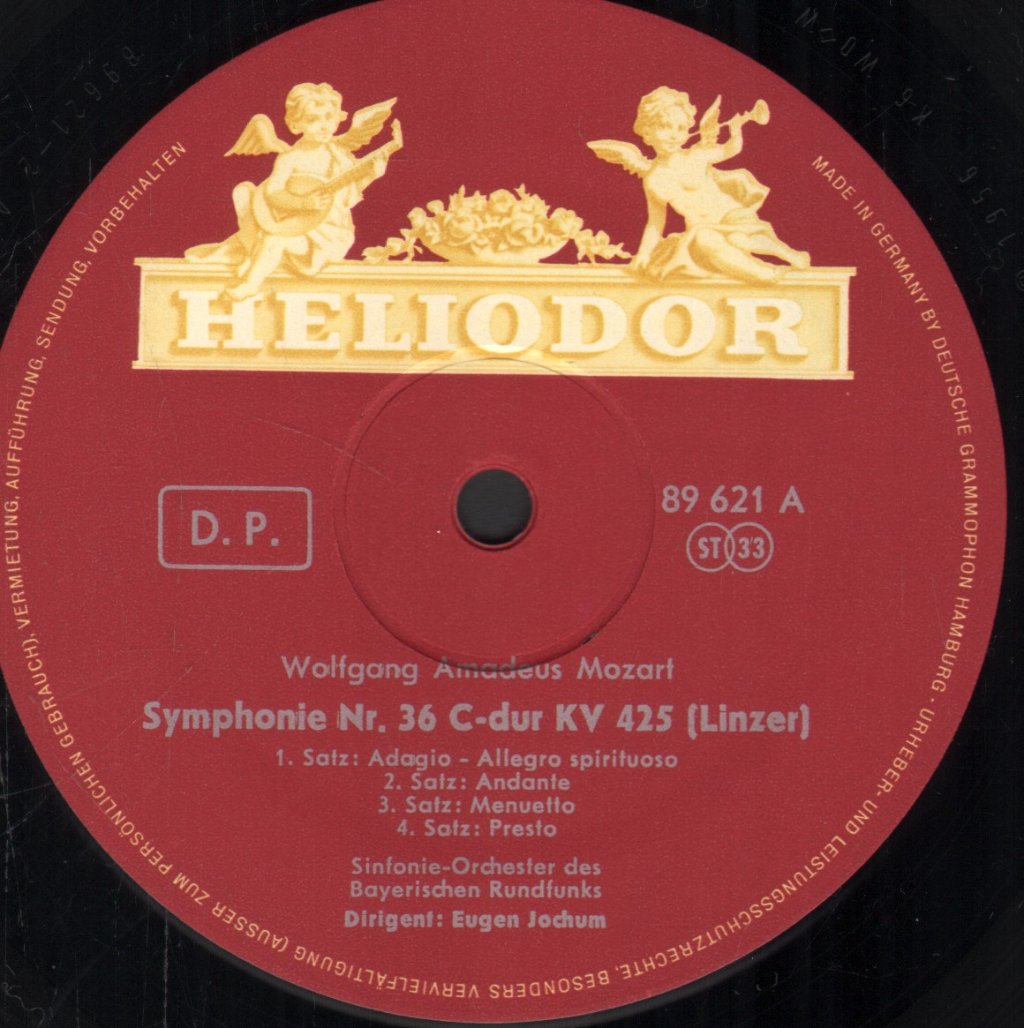 Eugen Jochum / Bavarian Radio Symphony Orchestra - Wolfgang Amadeus Mozart - Symphony No. 36, No. 33 - Lp