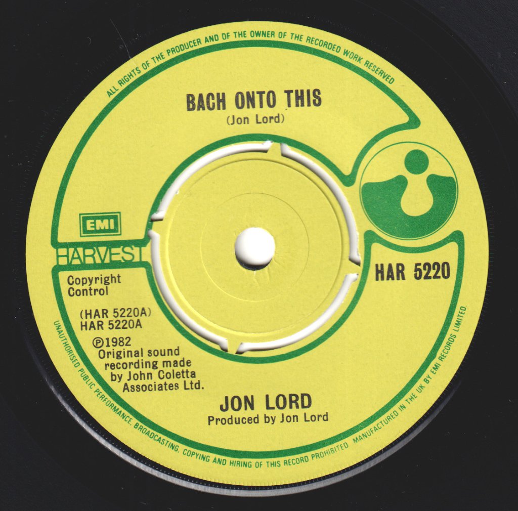 Jon Lord - Bach Onto This - 7 Inch
