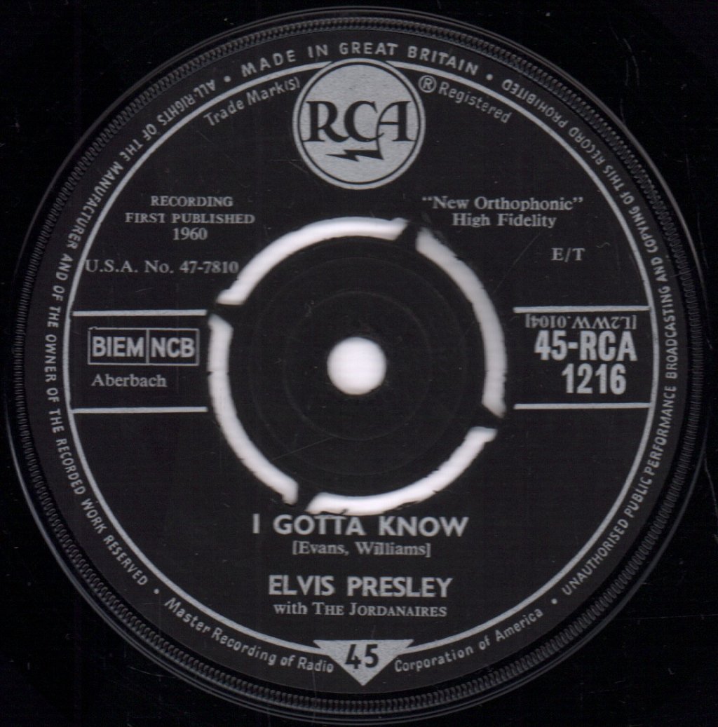 Elvis Presley - Are You Lonesome Tonight - 7 Inch