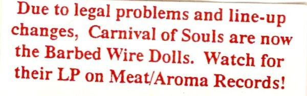 Carnival Of Souls (barbed wire dolls) - Soul Train - 7 Inch
