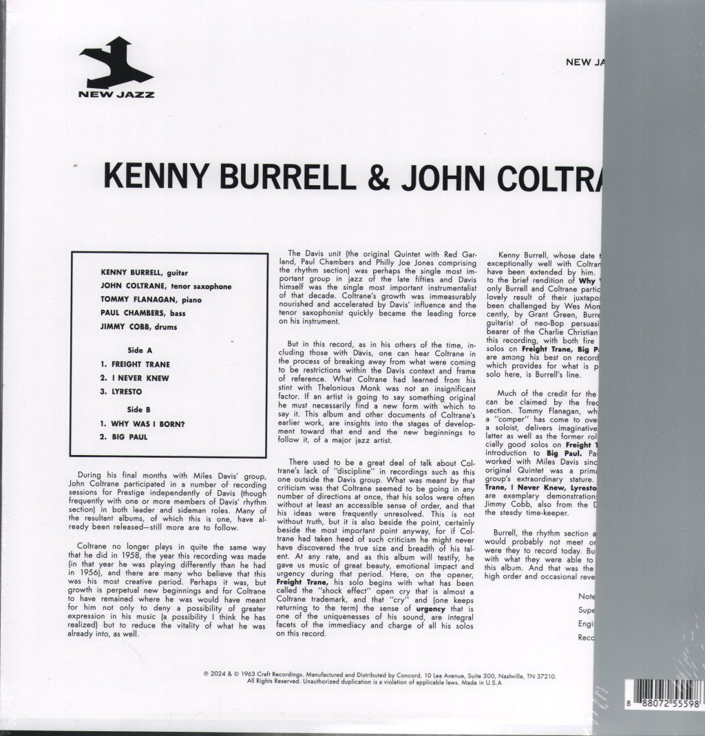 Kenny Burrell And John Coltrane - Kenny Burrell & John Coltrane (Original Jazz Classics Series) - Lp