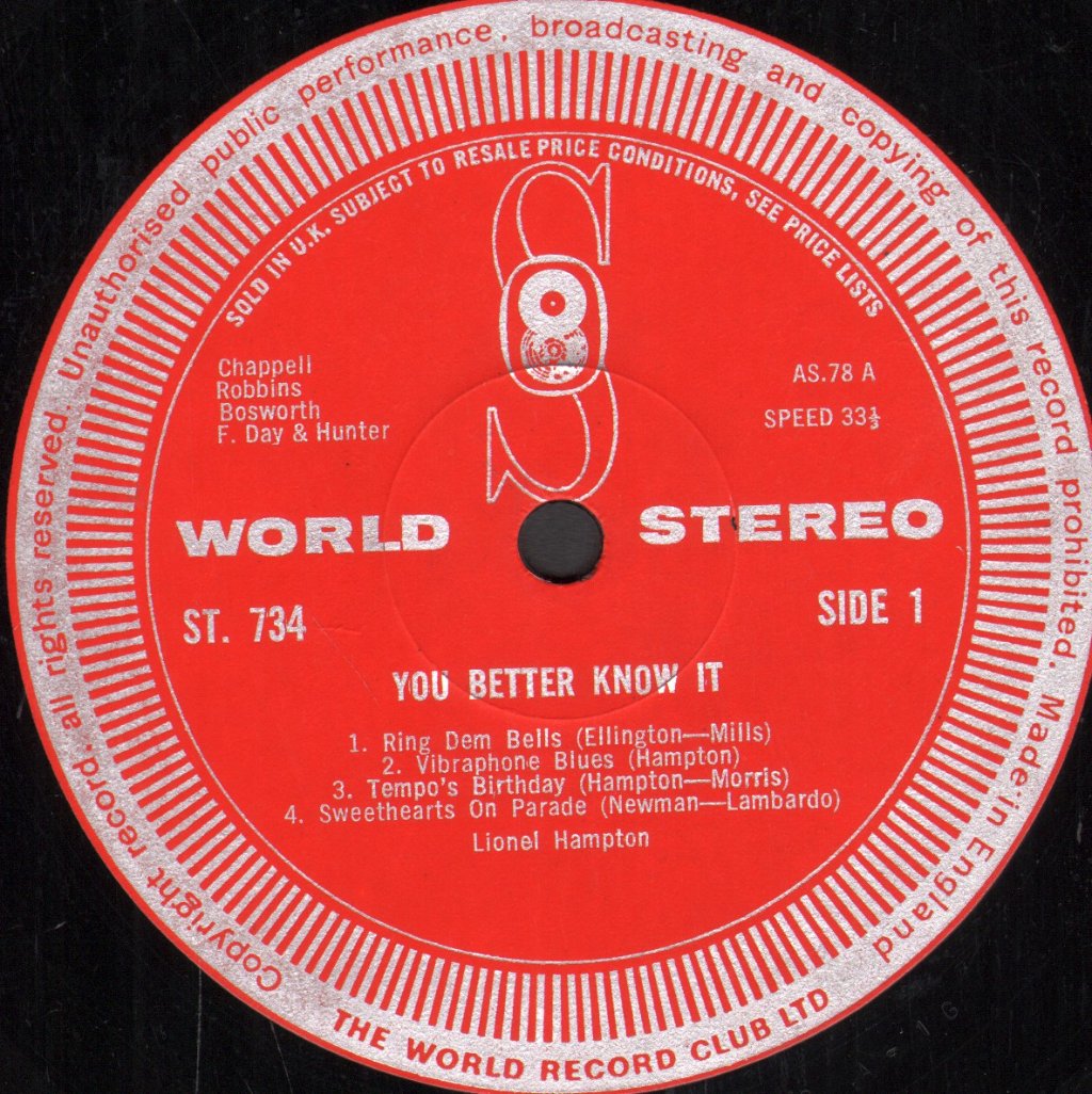 Lionel Hampton - You Better Know It - Lp