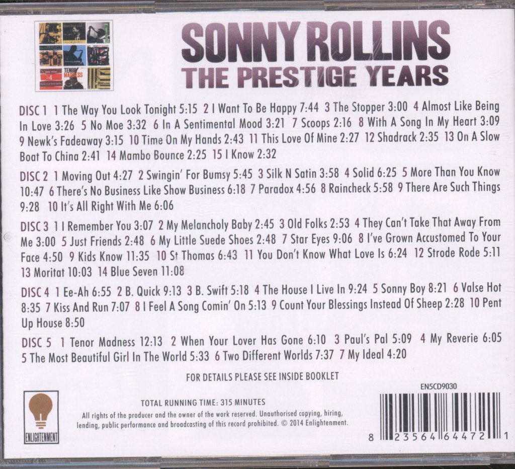 Sonny Rollins - Prestige Years - Cd Set