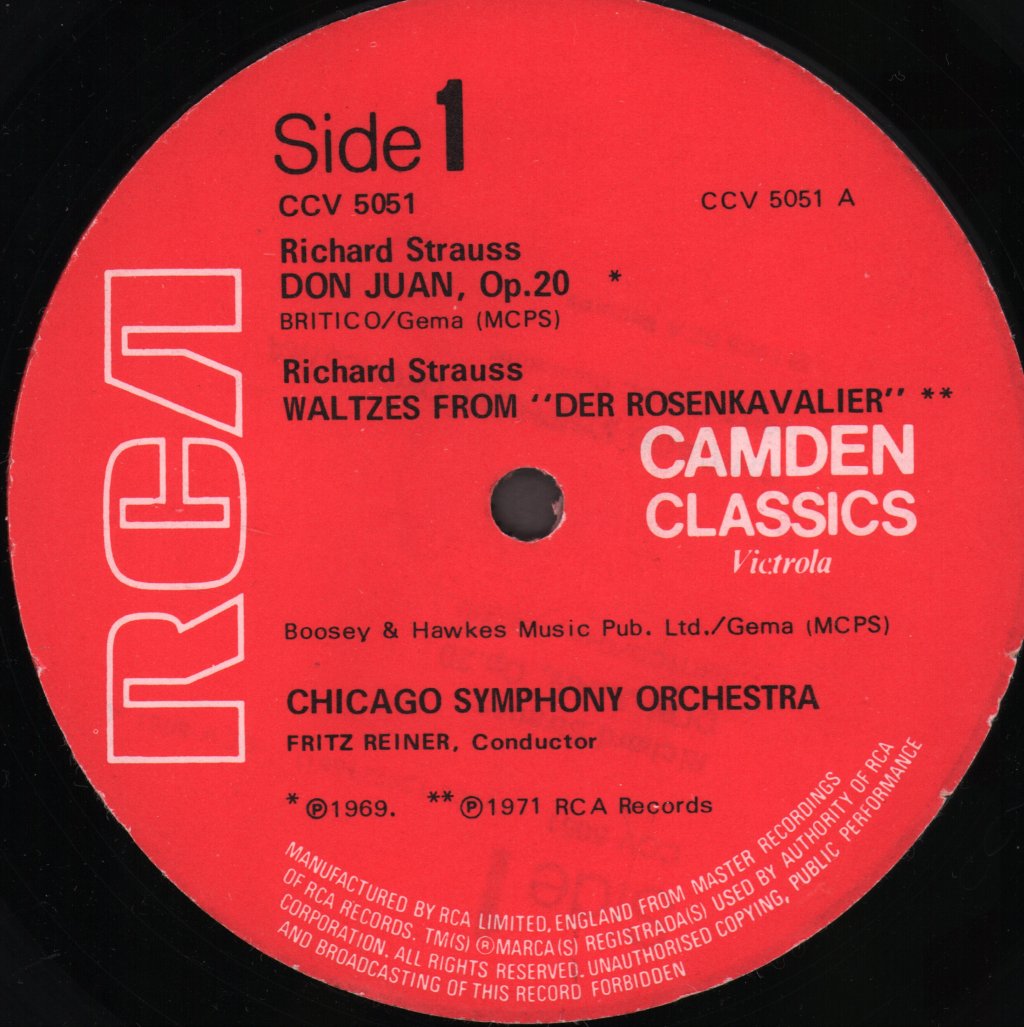 Fritz Reiner / Chicago Symphony Orchestra - Richard Strauss - Don Juan - Lp
