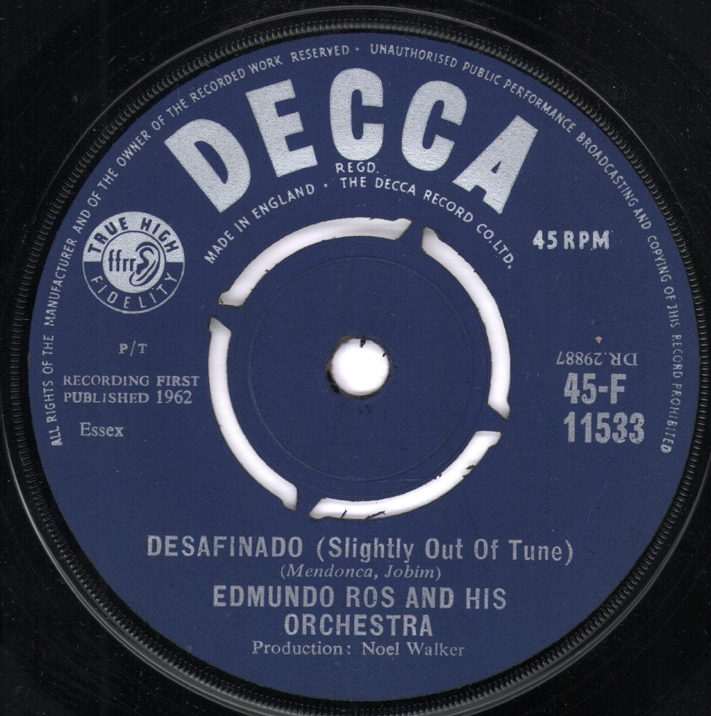 Edmundo Ros And His Orchestra - One Note Samba / Slightly Out Of Tune - 7 Inch