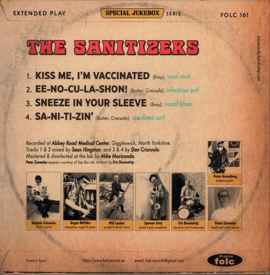 Sanitizers - Kiss Me, I'm Vaccinated - 7 Inch