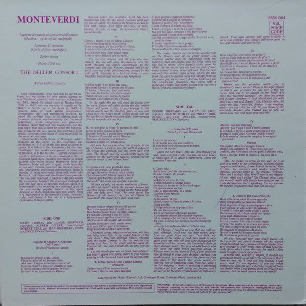 Deller Consort - Monteverdi - Lp