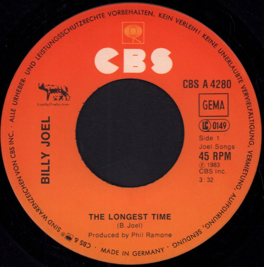 Billy Joel - Longest Time - 7 Inch