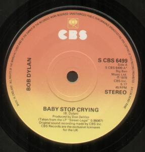 Bob Dylan - Baby Stop Crying - 7 Inch