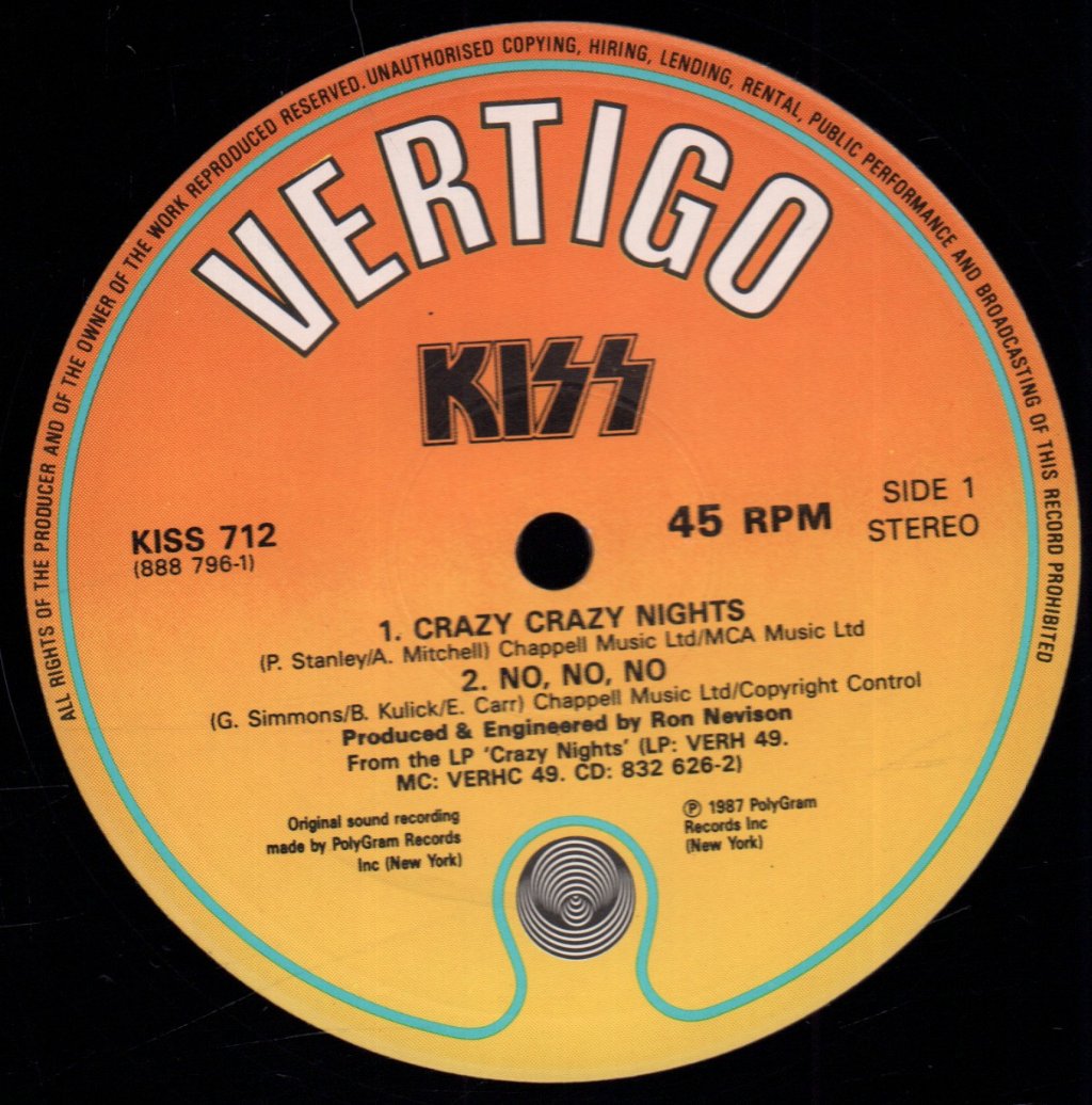 Kiss - Crazy Crazy Nights - 12 Inch