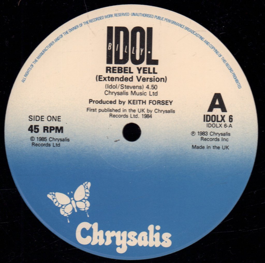 Billy Idol - Rebel Yell - 12 Inch