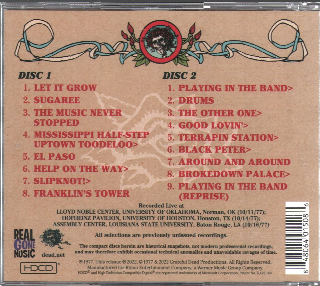 Grateful Dead - Road Trips Vol. 1 No. 2: October '77 - Double Cd