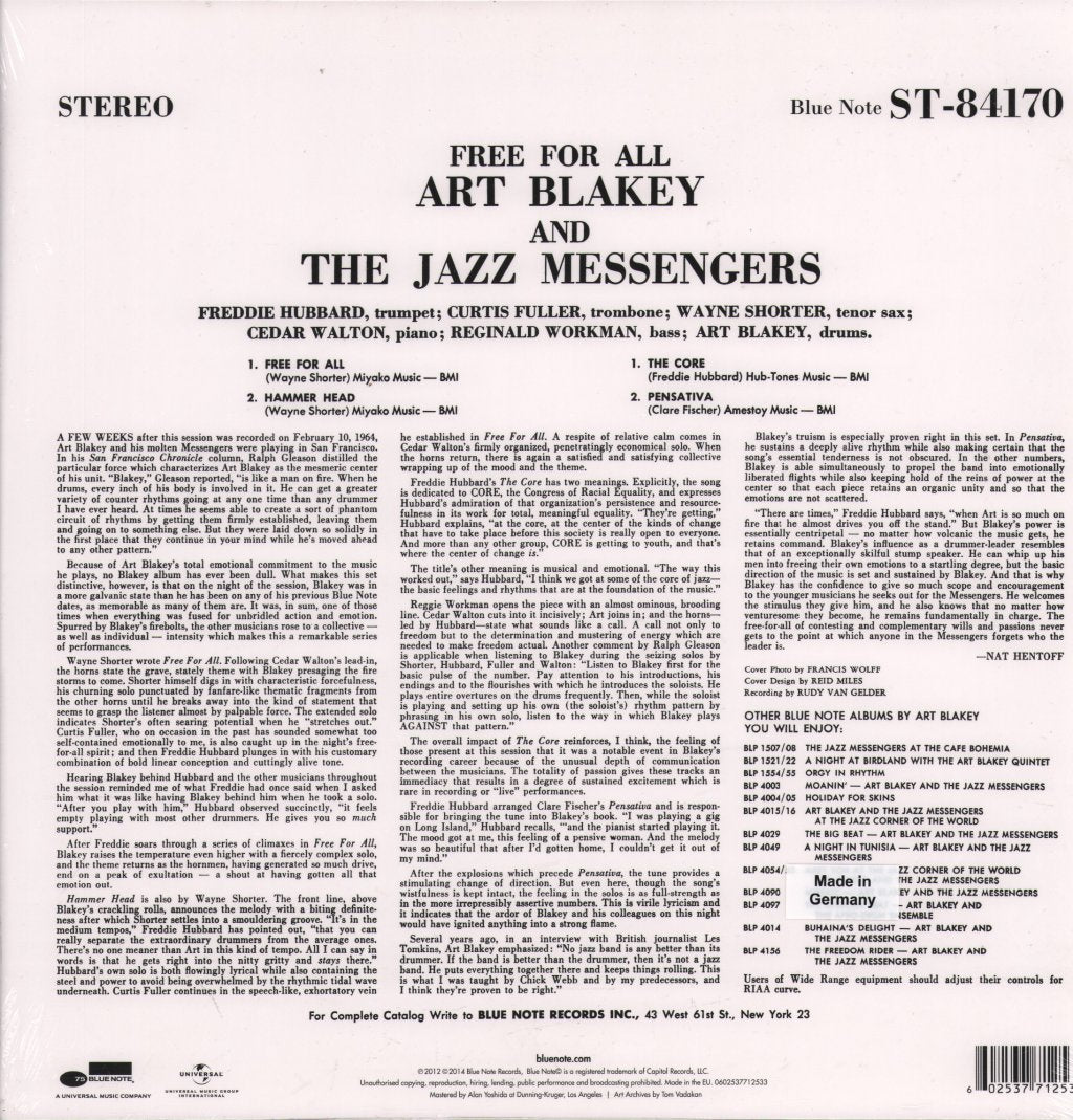 Art Blakey And The Jazz Messengers - Free For All - Lp