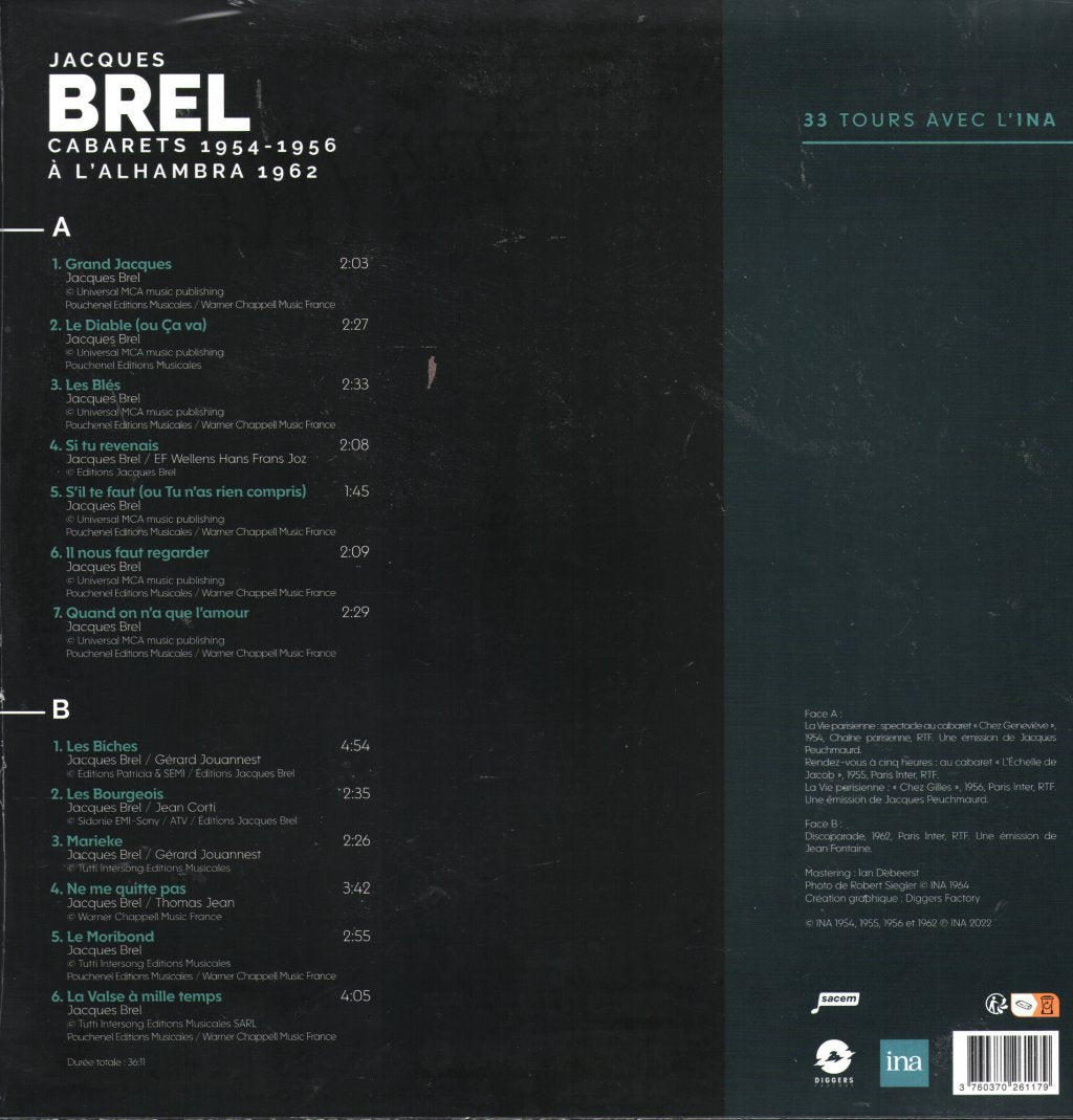 Jacques Brel - Cabarets 1954-1956 - Lp