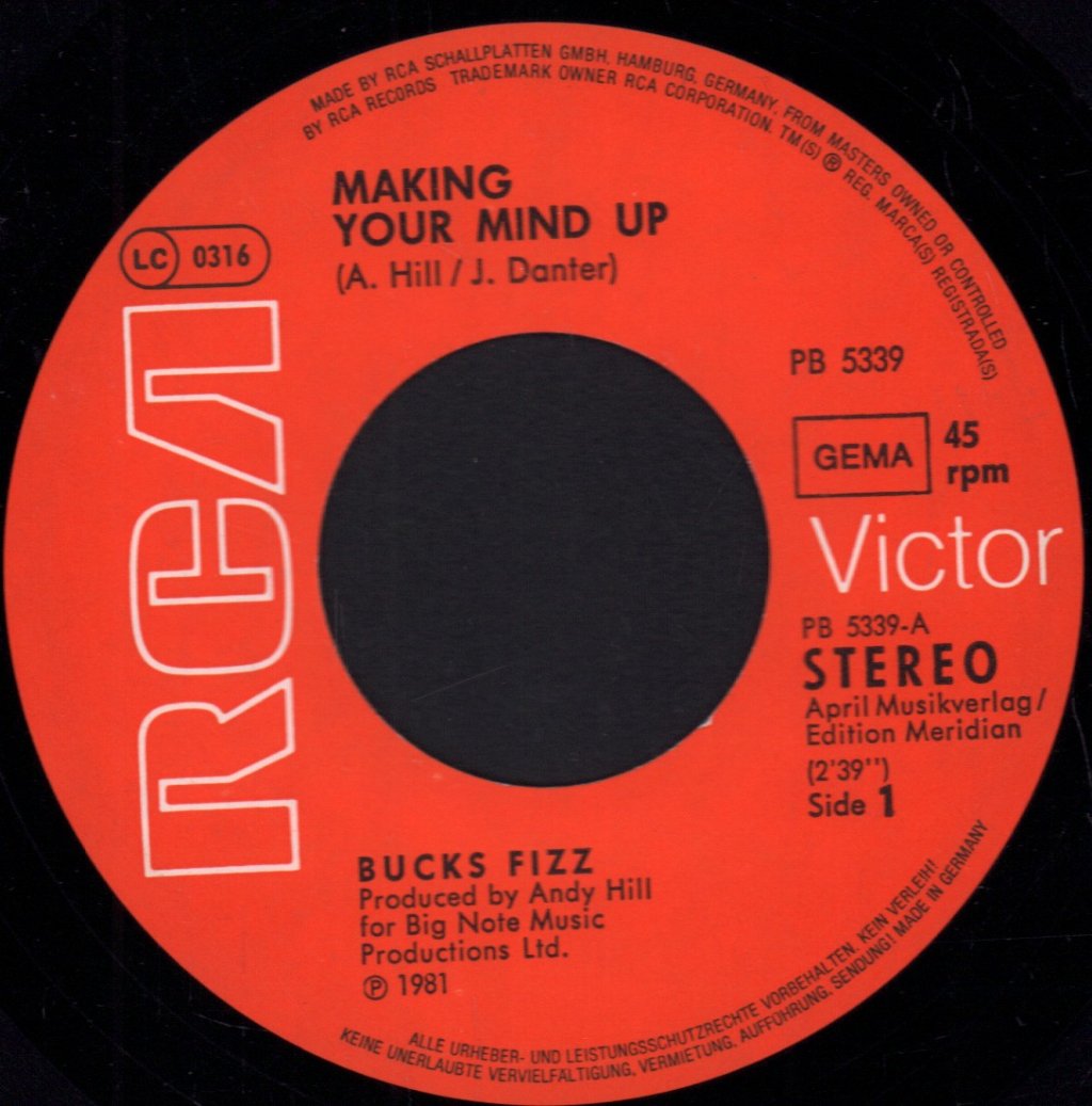 Bucks Fizz - Making Your Mind Up - 7 Inch