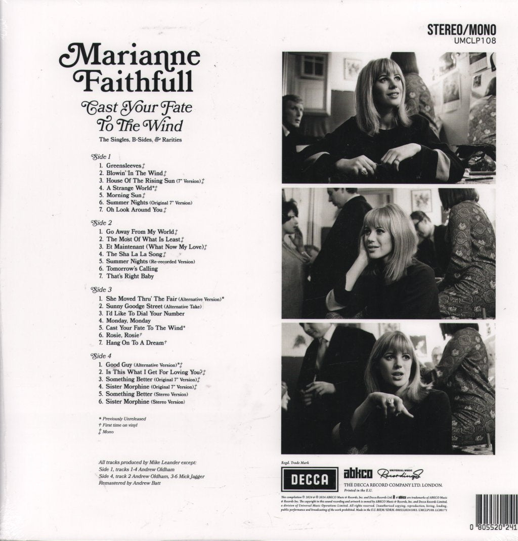 Marianne Faithfull - Cast Your Fate To the Wind - Double Lp