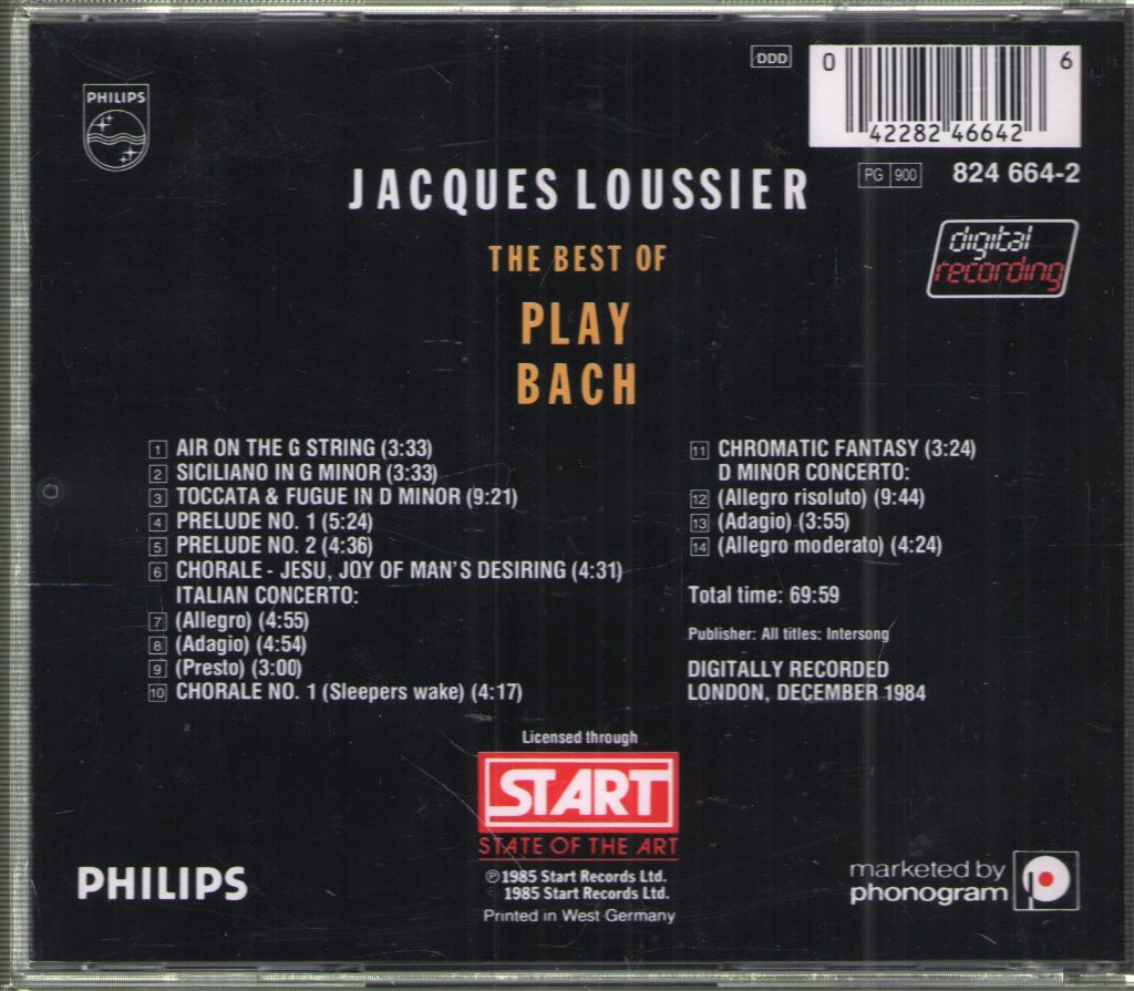 Jacques Loussier - Best Of Play Bach - Cd