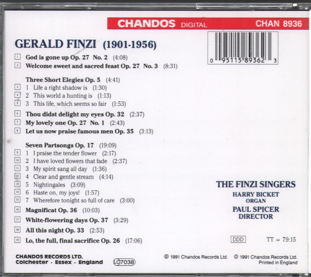 Gerald Finzi - Choral Works - Cd