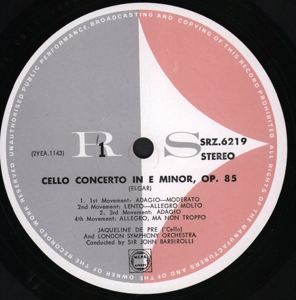 Jacqueline Du Pre / Janet Baker / Sir John Barbirolli / London Symphony Orchestra - Elgar - Cello Concerto / Sea Pictures - Lp
